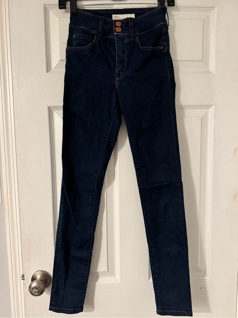 Salsa High-Rise Skinny Jeans in Dark Blue